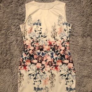 White Floral Midi Dress